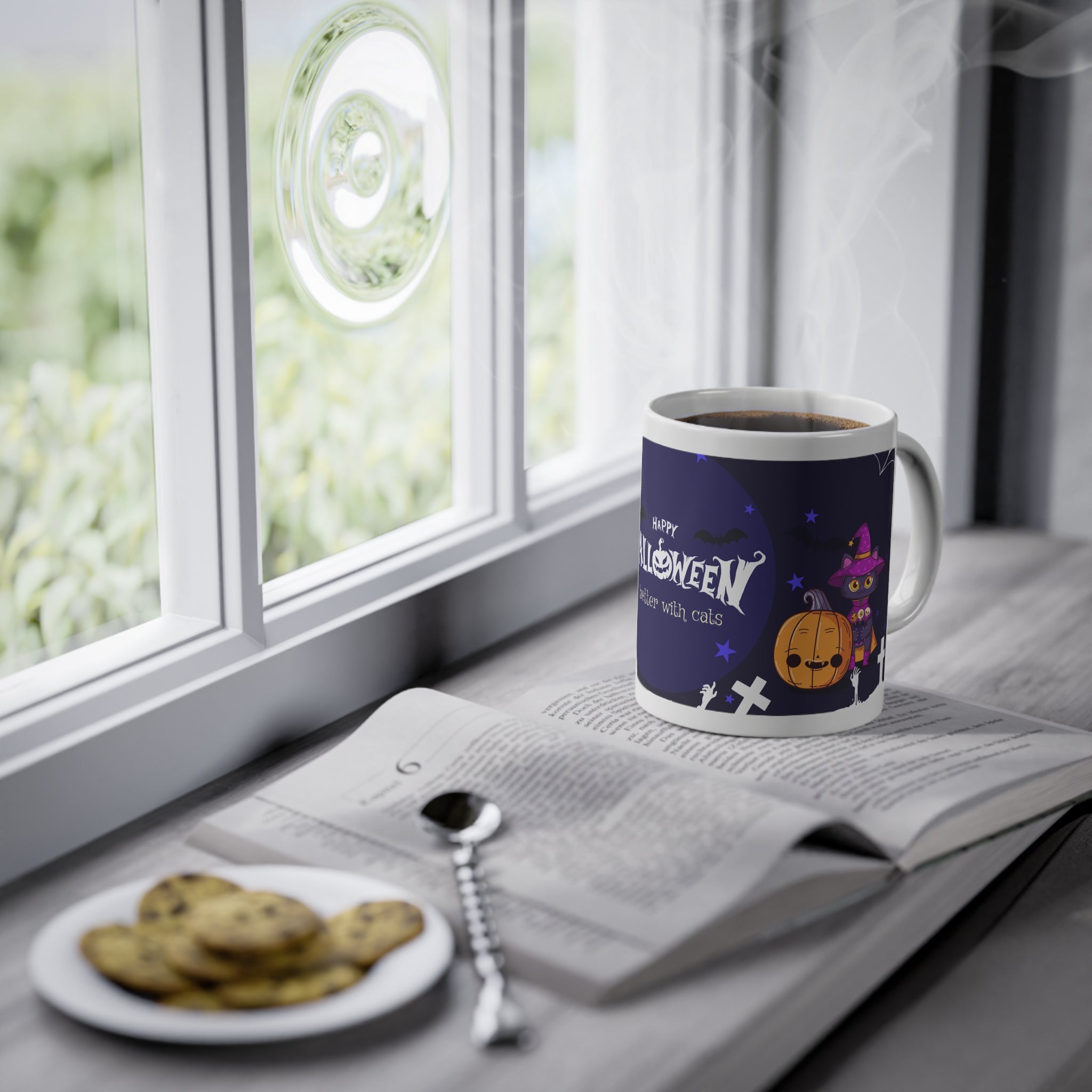 Happy Halloween with Witch's Cats | Standard Mug